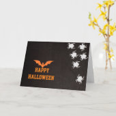 2020 Happy Halloween met Black Bat and Spider web Kaart (Gele Bloem)
