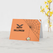 2020 Happy Halloween met Black Bat and Spider web Kaart (Gele Bloem)
