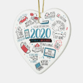 2020 Herdenking Quarantine Distance Learning Keramisch Ornament (Links)