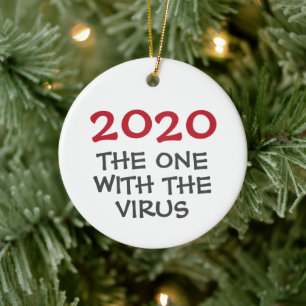 2020 het jaar met het virus Kerstmis Keramisch Ornament