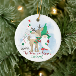 2020 Het jaar waarin we naar huis bleven met kerst Keramisch Ornament