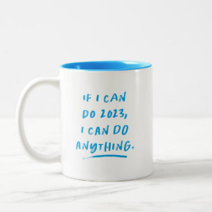 2020 inspirerend grappig blauw tweekleurige koffiemok