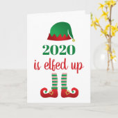 2020 is opgevoed met grappig kerstrood Gezegde Kaart (Gele Bloem)