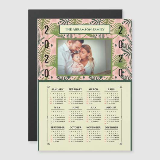 2020 jaar Botanische kalender Personalize Magnet (Voorkant / Achterkant)