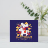 2020 Jaar van de Rat Eenhoorn Briefkaart (Staand voorkant)