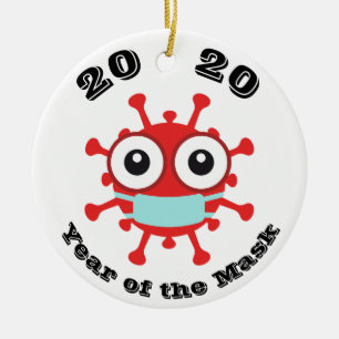 2020 Jaar van het Masker Keramisch Ornament