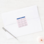 2020 Jaarkalender op Bord Roze Vierkante Sticker (Envelop)