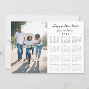 2020 Kalender Modern Wit 2 Foto Gelukkig Nieuwjaar Feestdagenkaart