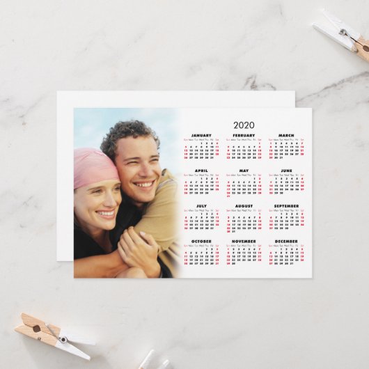 2020 Kalender Uw Foto Kaart (Voorkant / Achterkant in situ)