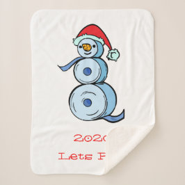 2020 laat Roll Toilet Paper Snowman Sherpa Deken