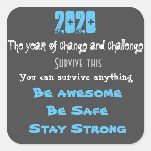2020 motivatie vierkante sticker (Voorkant)