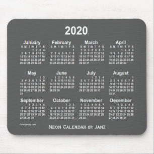 2020 Neon Charcoal Calendar van Janz Muismat