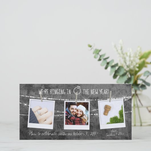 2020 Nieuwjaars Uitnodiging Rustieke Sla de Datum (Staand voorkant)