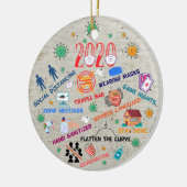 2020 pandemisch kerstkeramisch Ornament (Links)