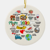 2020 Pandemische Quarantine Kerstmis Keramisch Ornament (Voorkant)