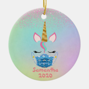 2020 Persoonlijk Eenhoorn Gezichtsmasker Regenboog Keramisch Ornament