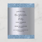 2020 silver blue New Year's Eve party uitnodiging (Voorkant)