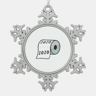 2020 Toilet Paper Pewter Kerstmis Tin Sneeuwvlok Ornament