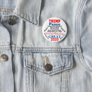 2020 Trump Pence US Verkiezing Ronde Button 5,7 Cm