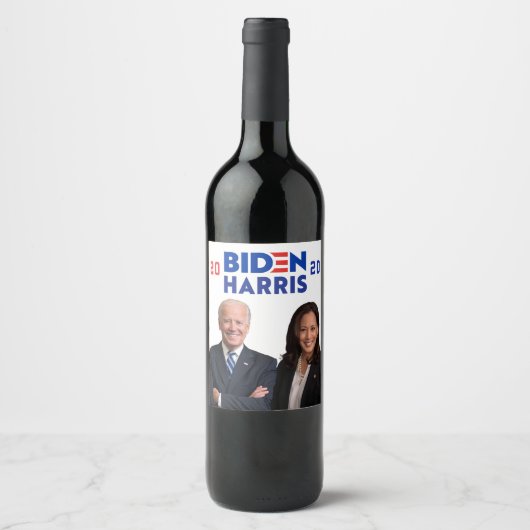 2020 Vier President Joe Biden Kamala Harris Wijn Etiket (Voorkant)