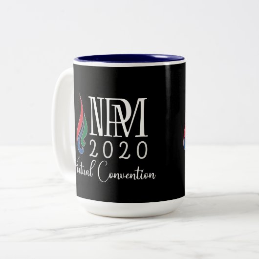 2020 Virtual Convention-Mok - Groot (15 Ounces) Tweekleurige Koffiemok (Voorkant links)