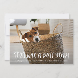 2020 was een Ruff Year Blue van de Dog Photo Feestdagenkaart