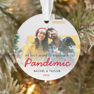 2020 We Got Married Tijdens Een Pandemie Foto Ornament