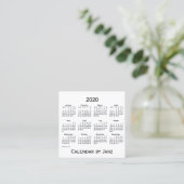 2020 White Calendar van Janz Square Visitekaartje (Staand voorkant)