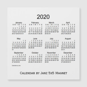 2020 White Smoke Calendar van Janz 5x5 Magnet