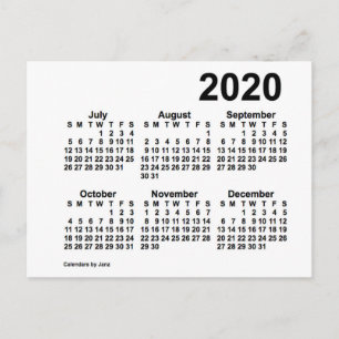 2020 Witte 6 maanden Mini Agenda van Janz Briefkaart