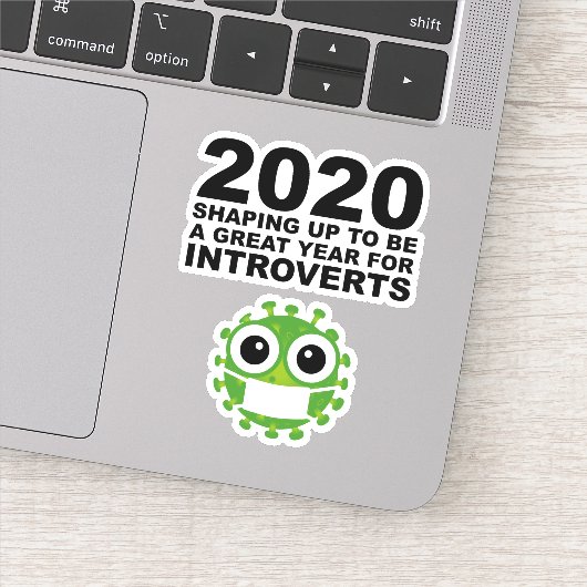 2020 wordt een geweldig jaar voor introverte mense sticker (Detail)
