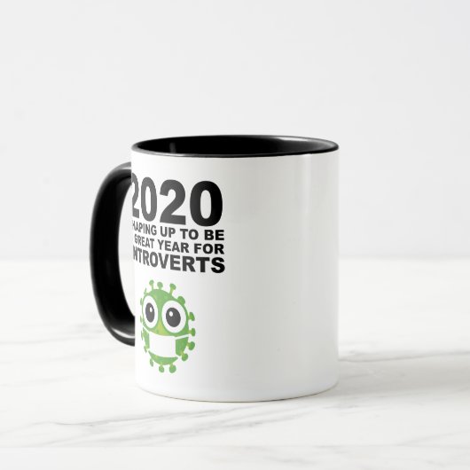 2020 wordt een groot jaar voor Introverts Mok (Voorkant links)