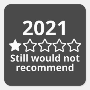 2021 (2)2021 One Star Rating Vierkante Sticker