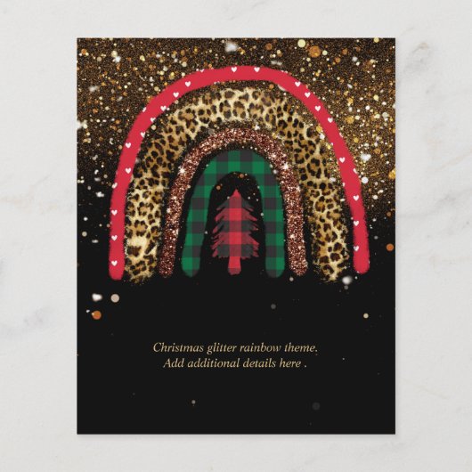 2021 Aangepast Kerst Regenboog Gouden Glitter Glam (Achterkant)