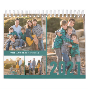 2021 Aangepaste fotokalender Creëer Uw eigen groen Kalender