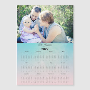 2021 Aangepaste reeks Foto groen magnetisch kalend