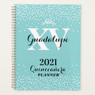 2021 Blauwgroen Aqua Blue Silver Glitter XV Quince Planner