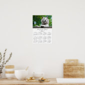 2021 Calendar Custom White Tiger Photo Name Text Poster (Keuken)