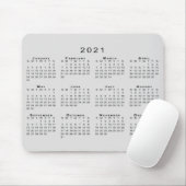 2021 Calendar Simple Gray and Black Muismat (Met muis)