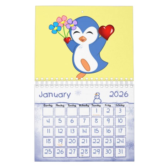 2021 Calendrier Penguin Love (Jan 2026)