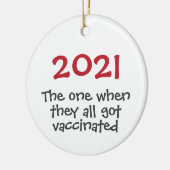 2021 celui avec le vaccin ornement de Noël (Gauche)