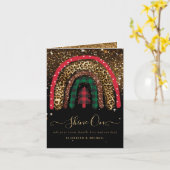 2021 CUSTOM-kerstregenbooggoud Glitter Glamour Kaart (Gele Bloem)