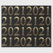 2021 Elegant Faux Golden Numbers Black en Gold Cadeaupapier (Vlak)