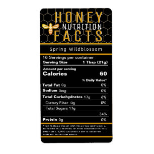 2021 FDA Honey Honeycomb and Bee Etiket