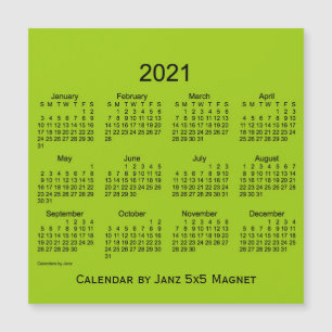 2021 Gele groene agenda van Janz 5x5 Magnet