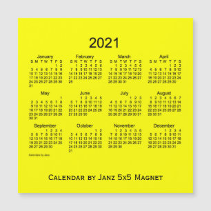 2021 Gele Kalender door Janz 5x5 Magnet
