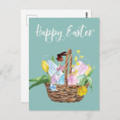 2021 Happy Easter Covid Basket Quarantine Briefkaart (Voorkant / Achterkant)