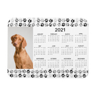 2021 Hele Jaar Agenda Foto Hond Kat Pootjes Magneet