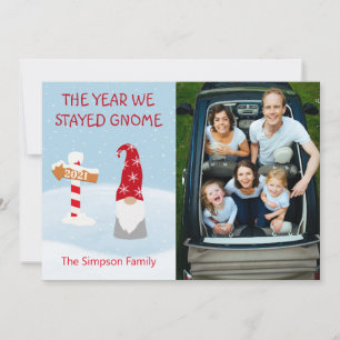 2021 Het jaar waarin we bij Gnome kerstfoto bleven Feestdagenkaart