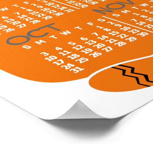 2021 Jaar Maandkalender Midden-Eeuwse Oranje Kat Poster (Hoek)